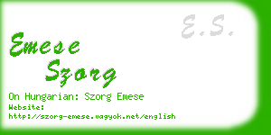 emese szorg business card